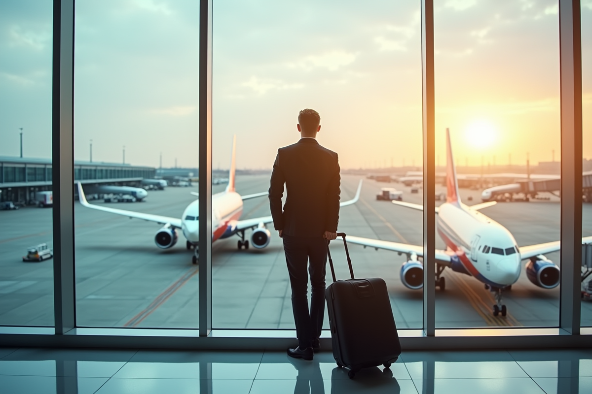 Expert en marketing avec valise à l
