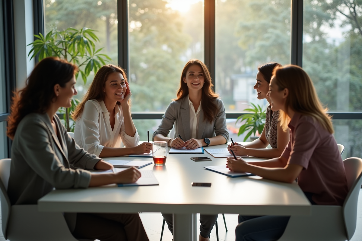 Groupe de femmes professionnelles autour d