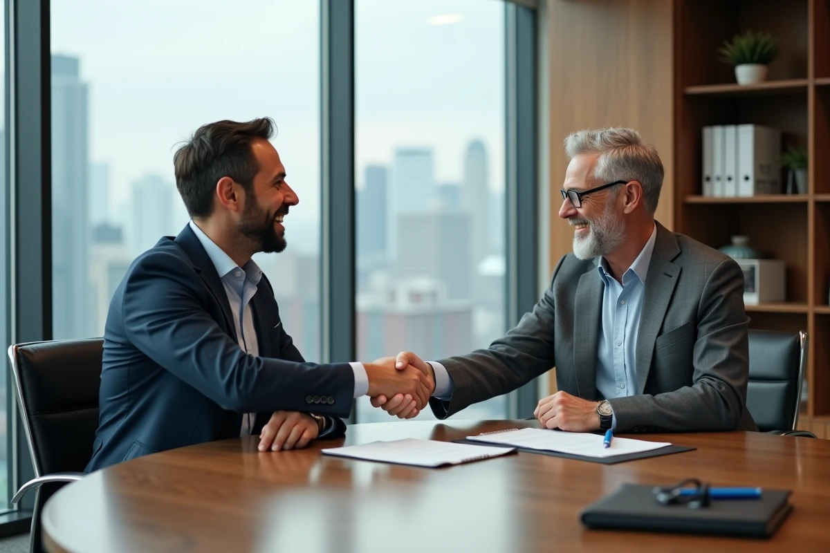 Deux hommes en réunion d